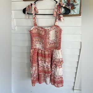 American Eagle Patchwork Tiered Dress Small